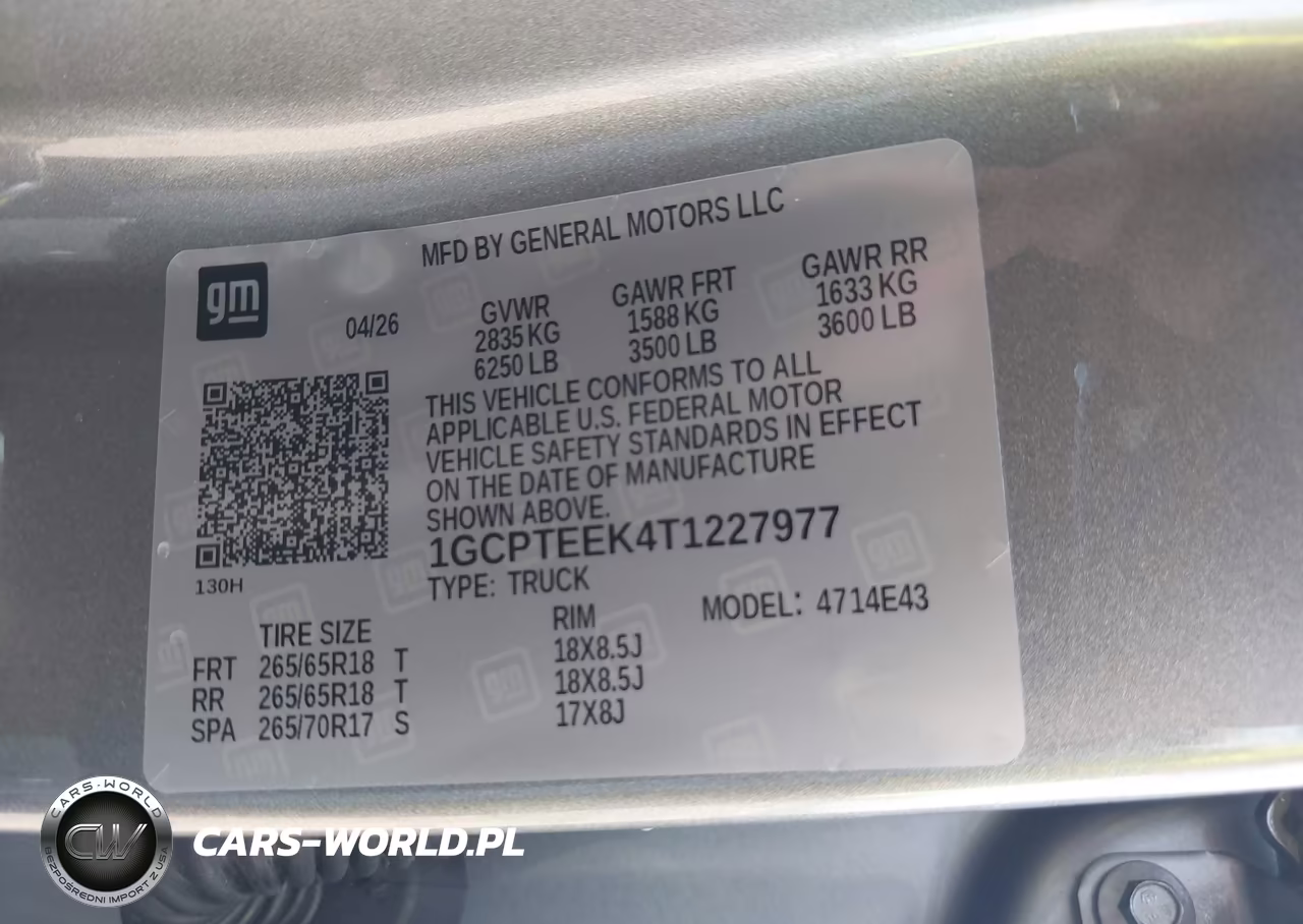 2026 Chevrolet Colorado Trail Boss, 4Wd VIN:1GCPTEEK4T1227977 - 9