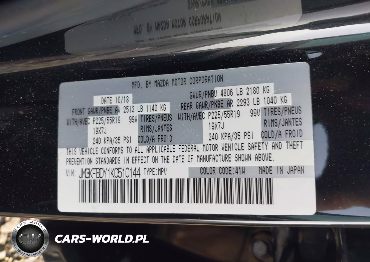 2019 Mazda Cx-5 Grand Touring Reserve VIN:JM3KFBDY1K0510144 - 9