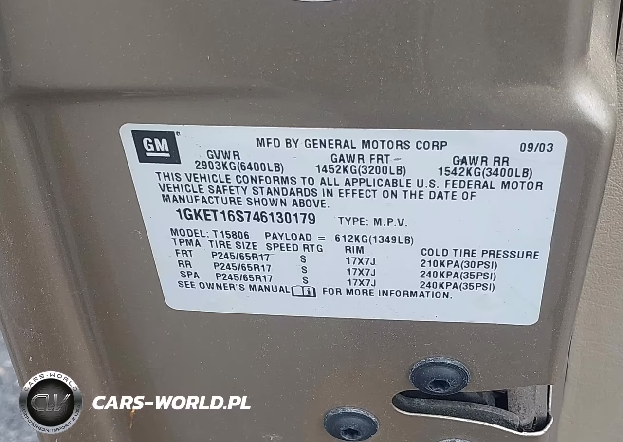 2004 GMC Envoy Xl Sle VIN:1GKET16S746130179 - 9