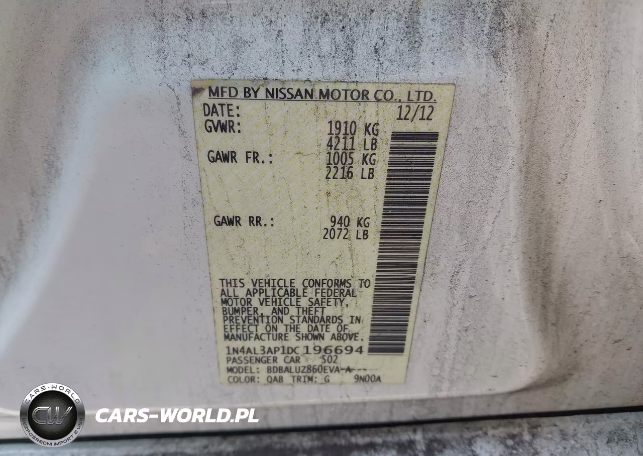 2013 Nissan Altima 2.5 Sv VIN:1N4AL3AP1DC196694 - 9