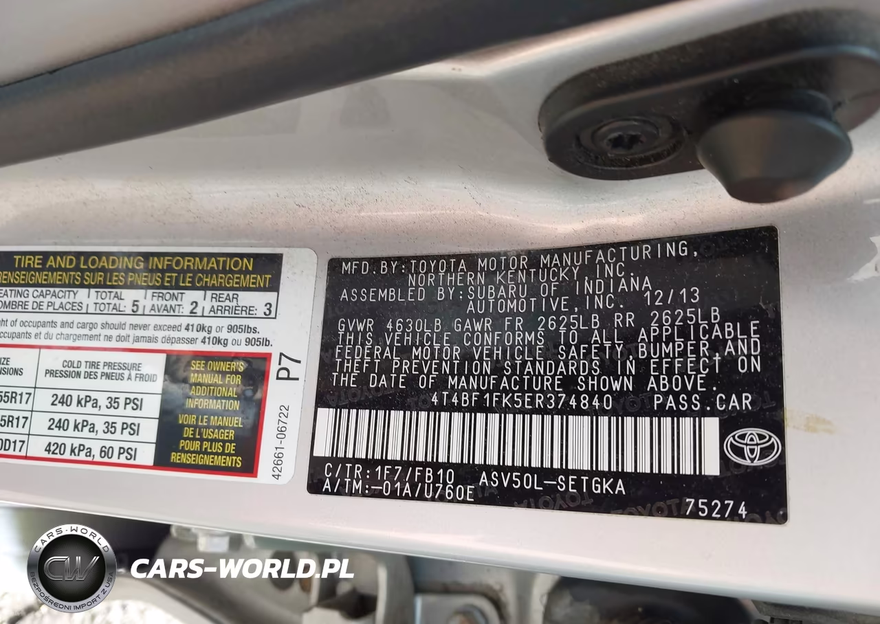 2014 Toyota Camry Xle VIN:4T4BF1FK5ER374840 - 9