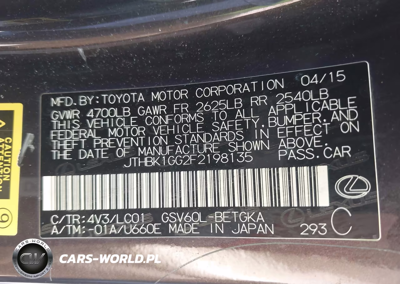 2015 Lexus Es 350 VIN:JTHBK1GG2F2198135 - 9