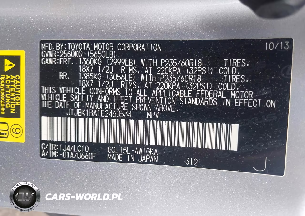2014 Lexus Rx 350 VIN:JTJBK1BA1E2460534 - 9