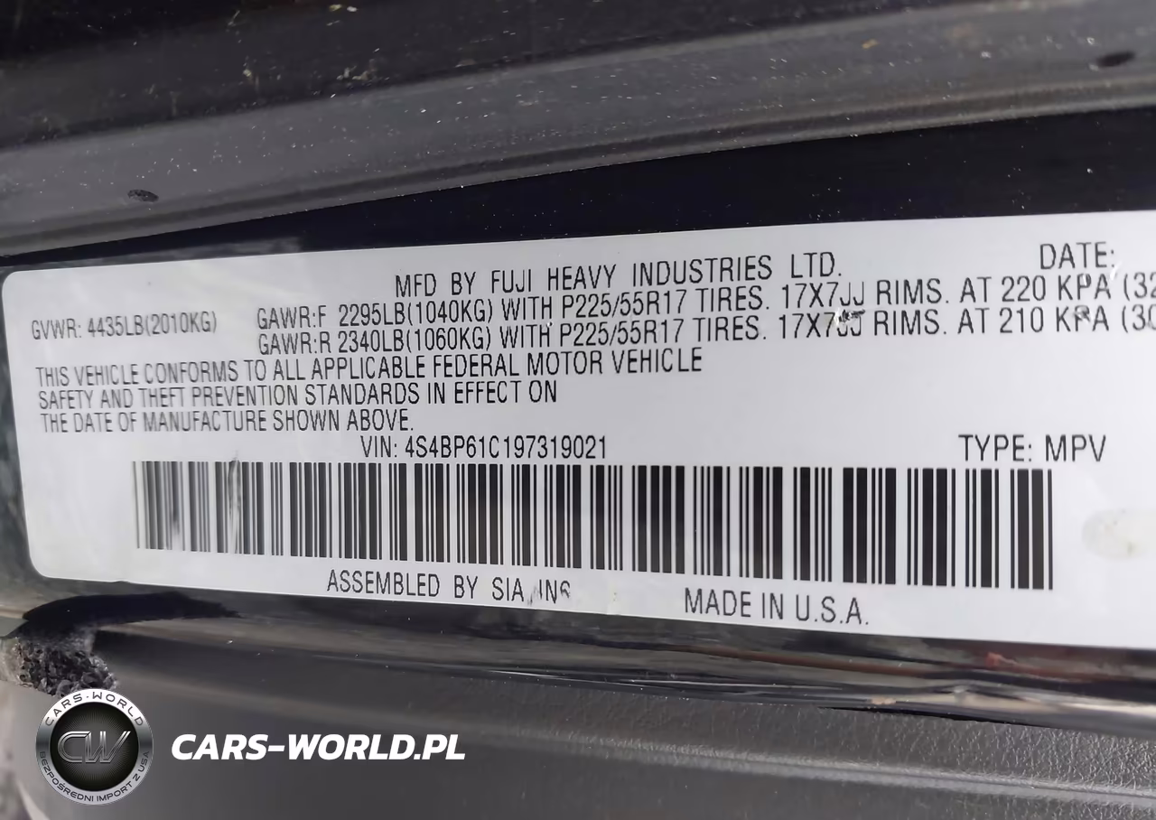 2009 Subaru Outback 2.5I VIN:4S4BP61C197319021 - 9