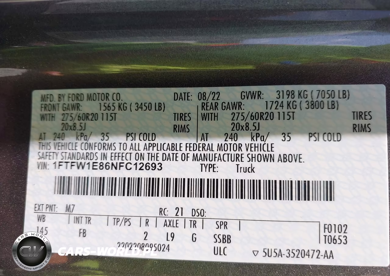 2022 Ford F-150 Xlt VIN:1FTFW1E86NFC12693 - 9