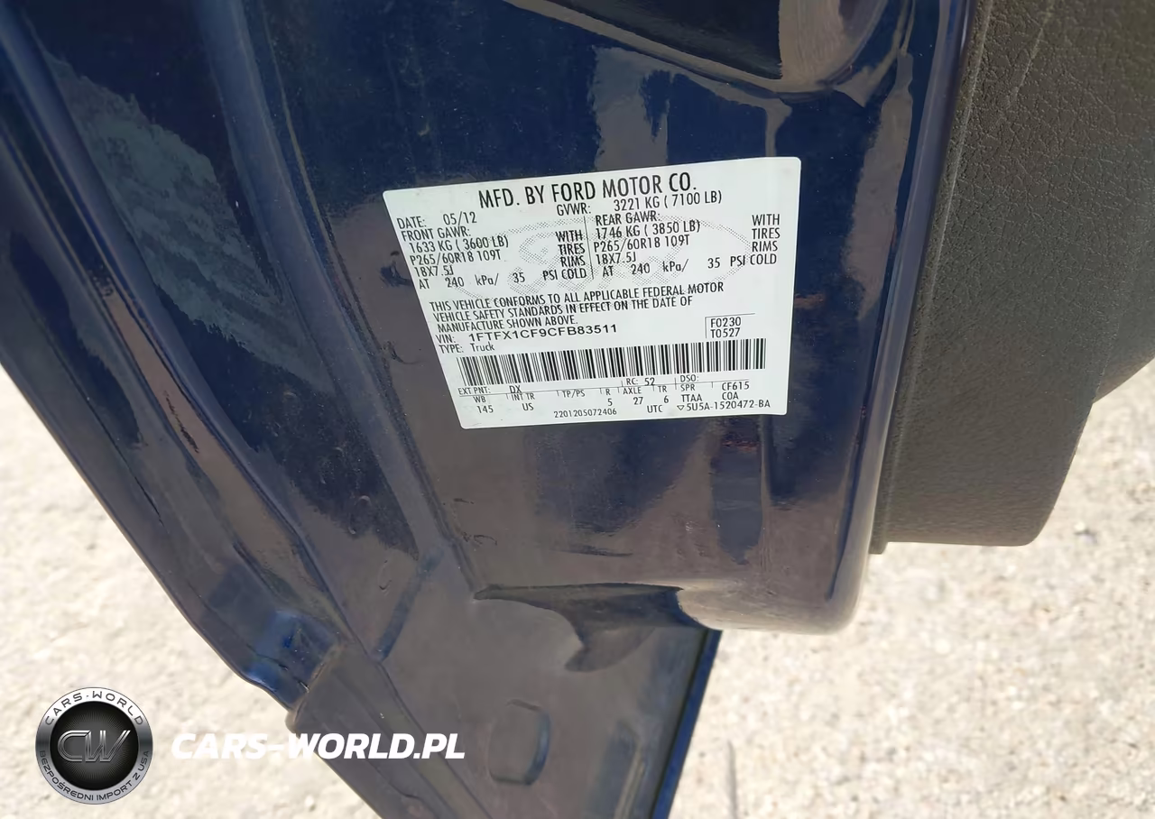 2012 Ford F-150 Xlt VIN:1FTFX1CF9CFB83511 - 9