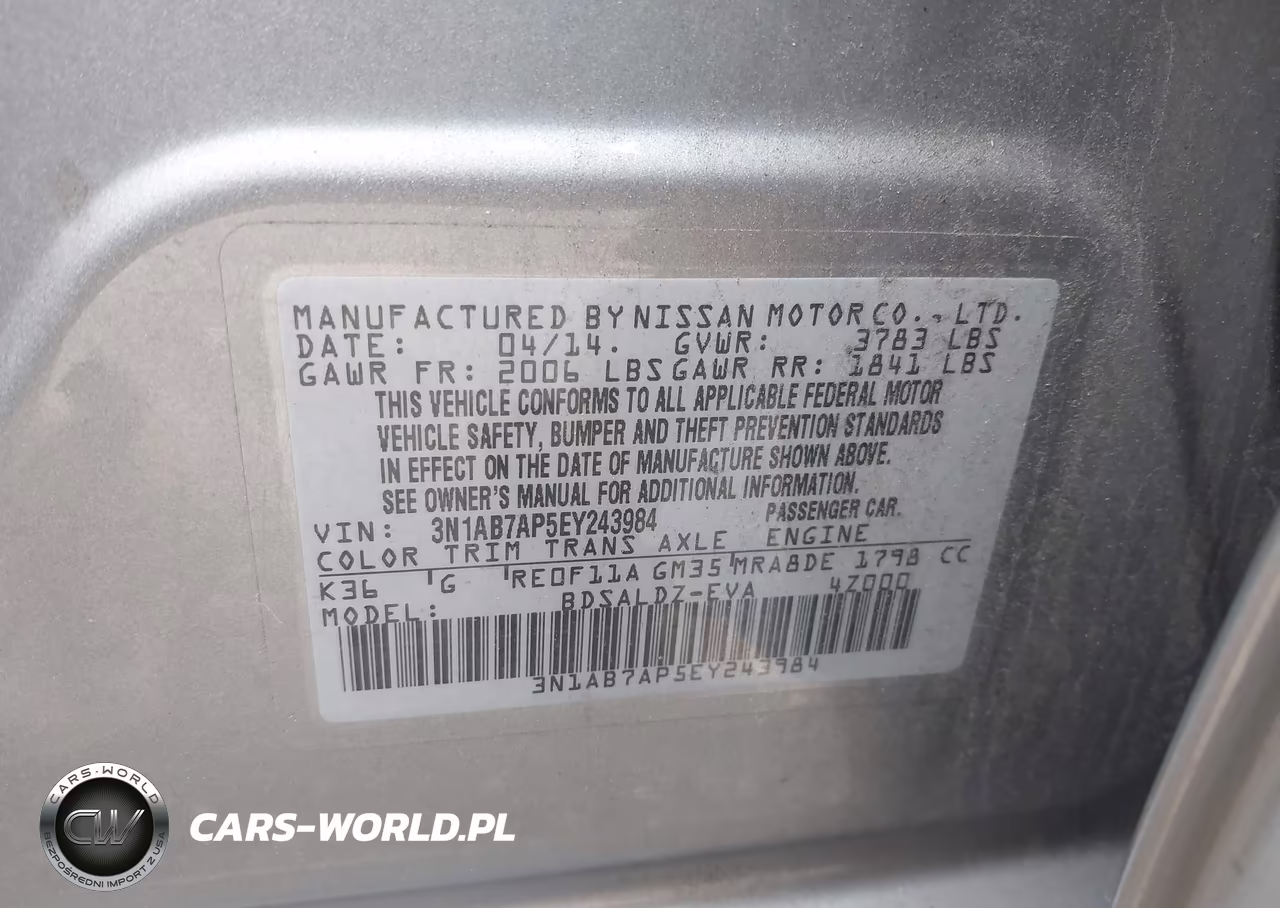 2014 Nissan Sentra Fe+ S-Fe+ Sv-S-Sl-Sr-Sv VIN:3N1AB7AP5EY243984 - 9