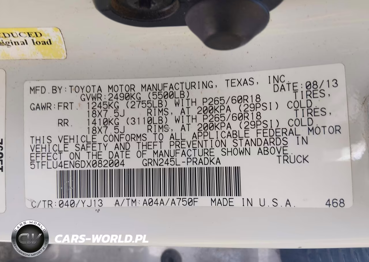 2013 Toyota Tacoma Base V6 VIN:5TFLU4EN6DX082004 - 9