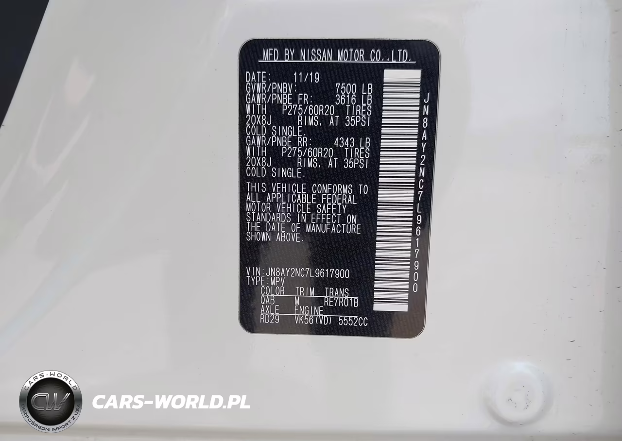 2020 Nissan Armada Sl 4Wd VIN:JN8AY2NC7L9617900 - 9