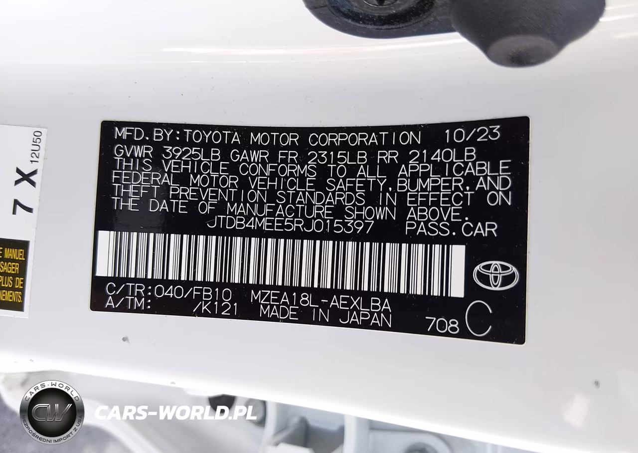 2024 Toyota Corolla Le VIN:JTDB4MEE5RJ015397 - 9