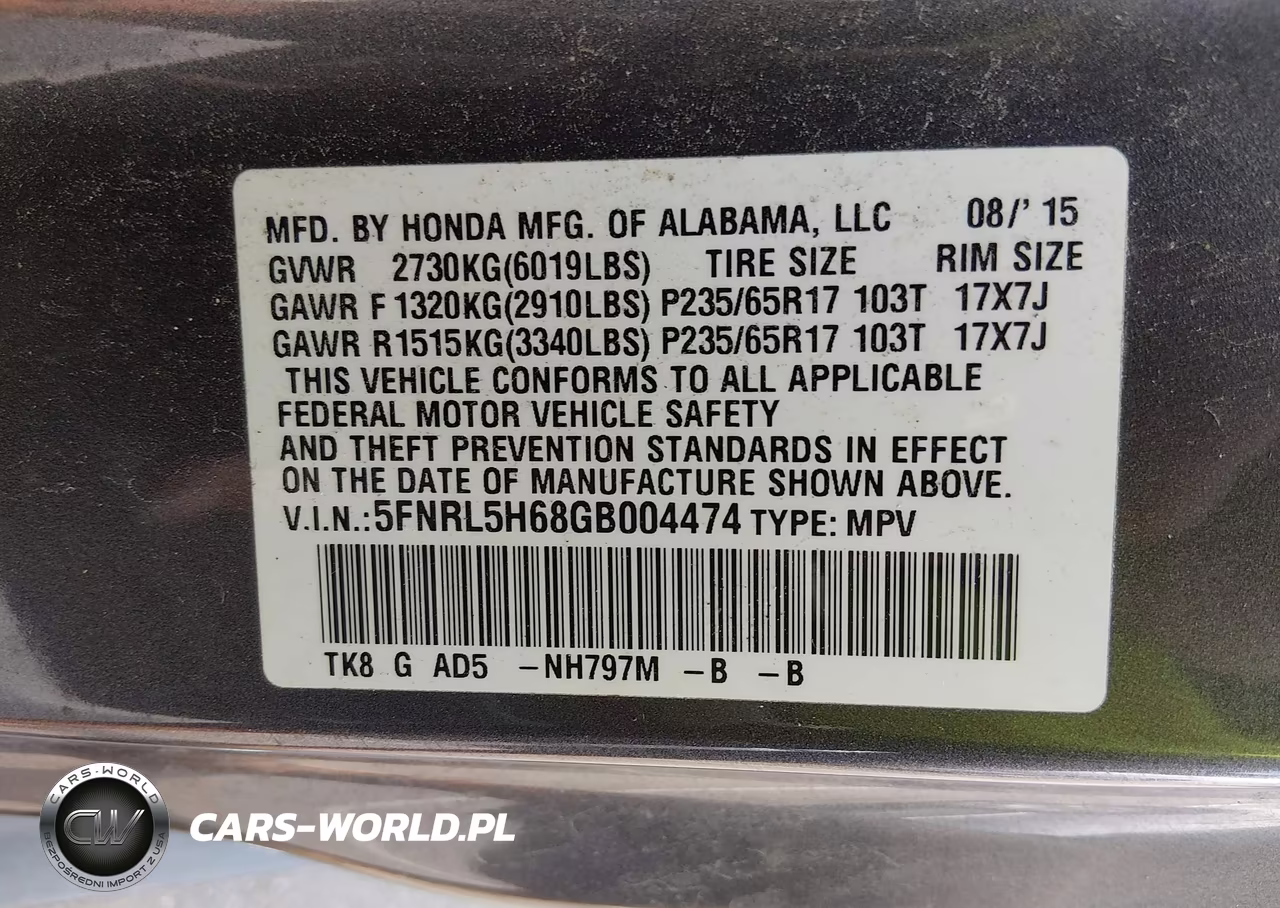 2016 Honda Odyssey Ex-L VIN:5FNRL5H68GB004474 - 9
