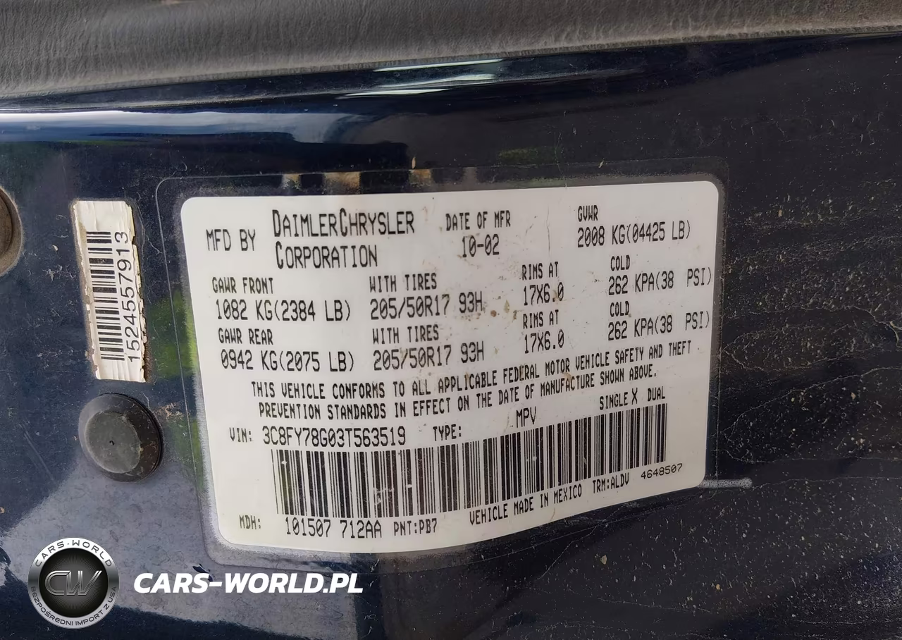 2003 Chrysler Pt Cruiser Gt VIN:3C8FY78G03T563519 - 9