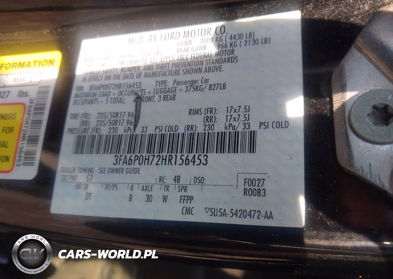 2017 Ford Fusion Se VIN:3FA6P0H72HR156453 - 9