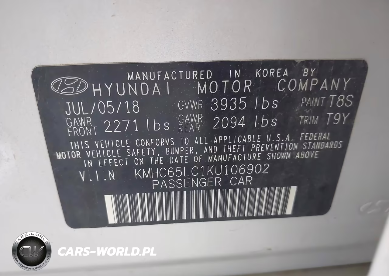 2019 Hyundai Ioniq Hybrid Blue VIN:KMHC65LC1KU106902 - 9