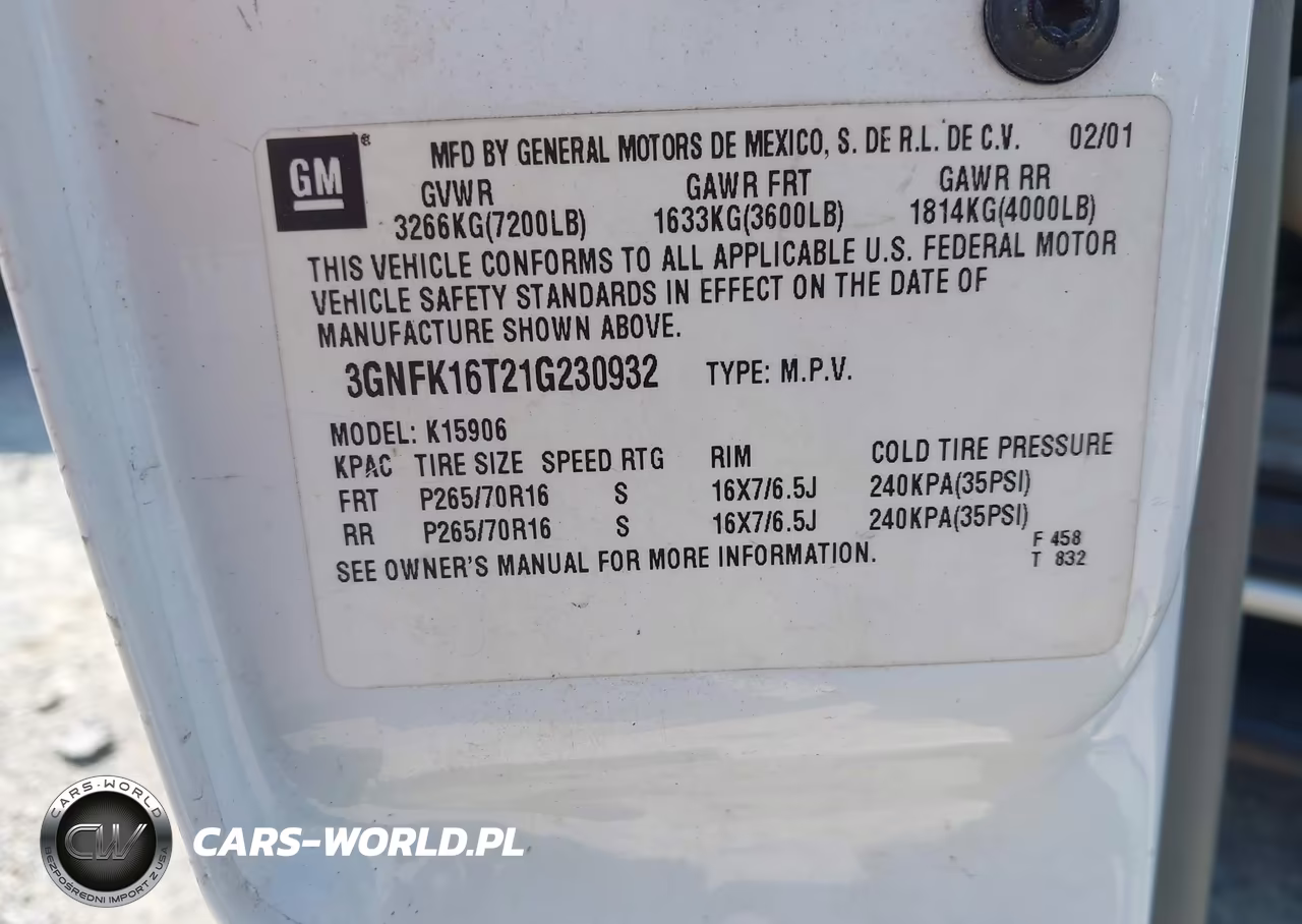 2001 Chevrolet Suburban 1500 Lt VIN:3GNFK16T21G230932 - 9