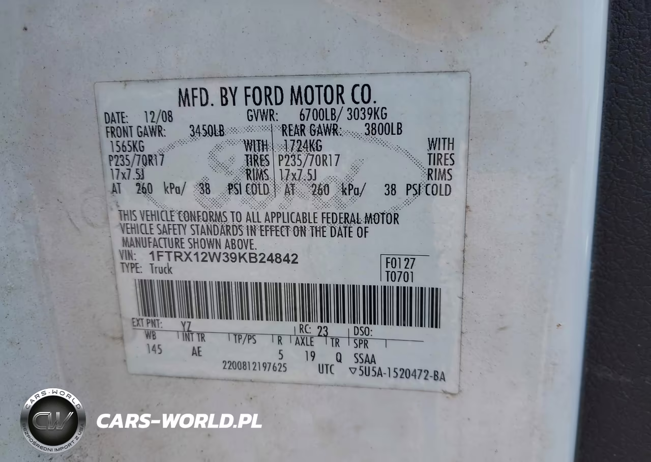 2009 Ford F-150 Stx-Xl VIN:1FTRX12W39KB24842 - 9