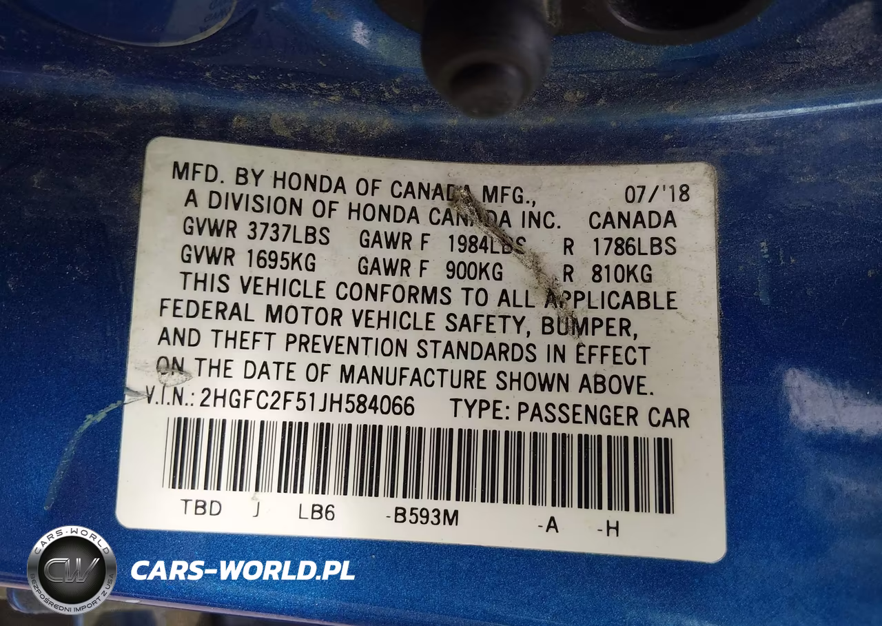 2018 Honda Civic Lx VIN:2HGFC2F51JH584066 - 9