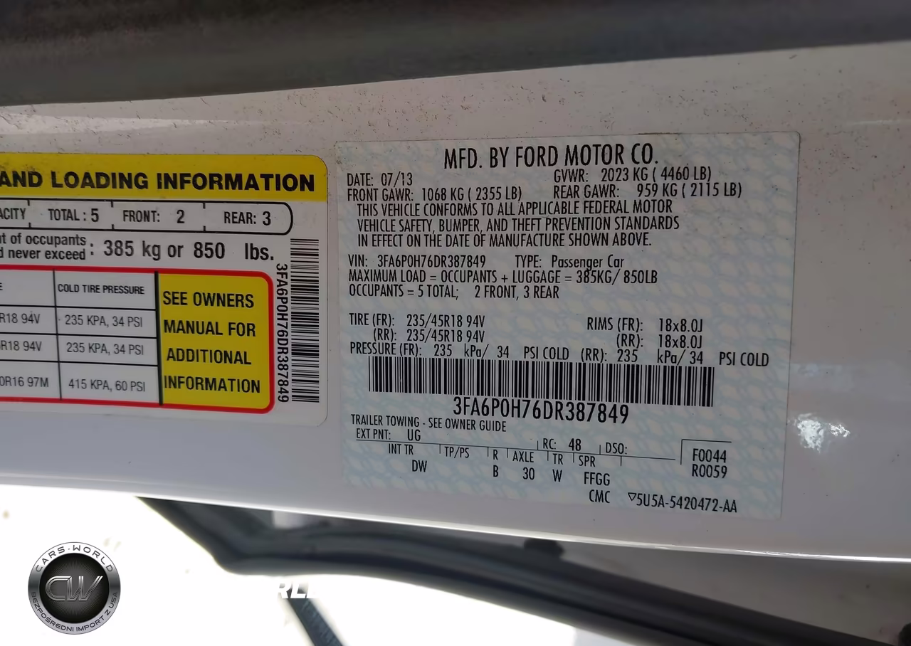 2013 Ford Fusion Se VIN:3FA6P0H76DR387849 - 9
