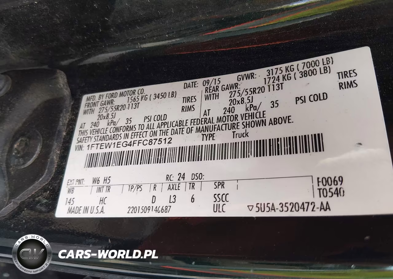 2015 Ford F-150 Lariat VIN:1FTEW1EG4FFC87512 - 9