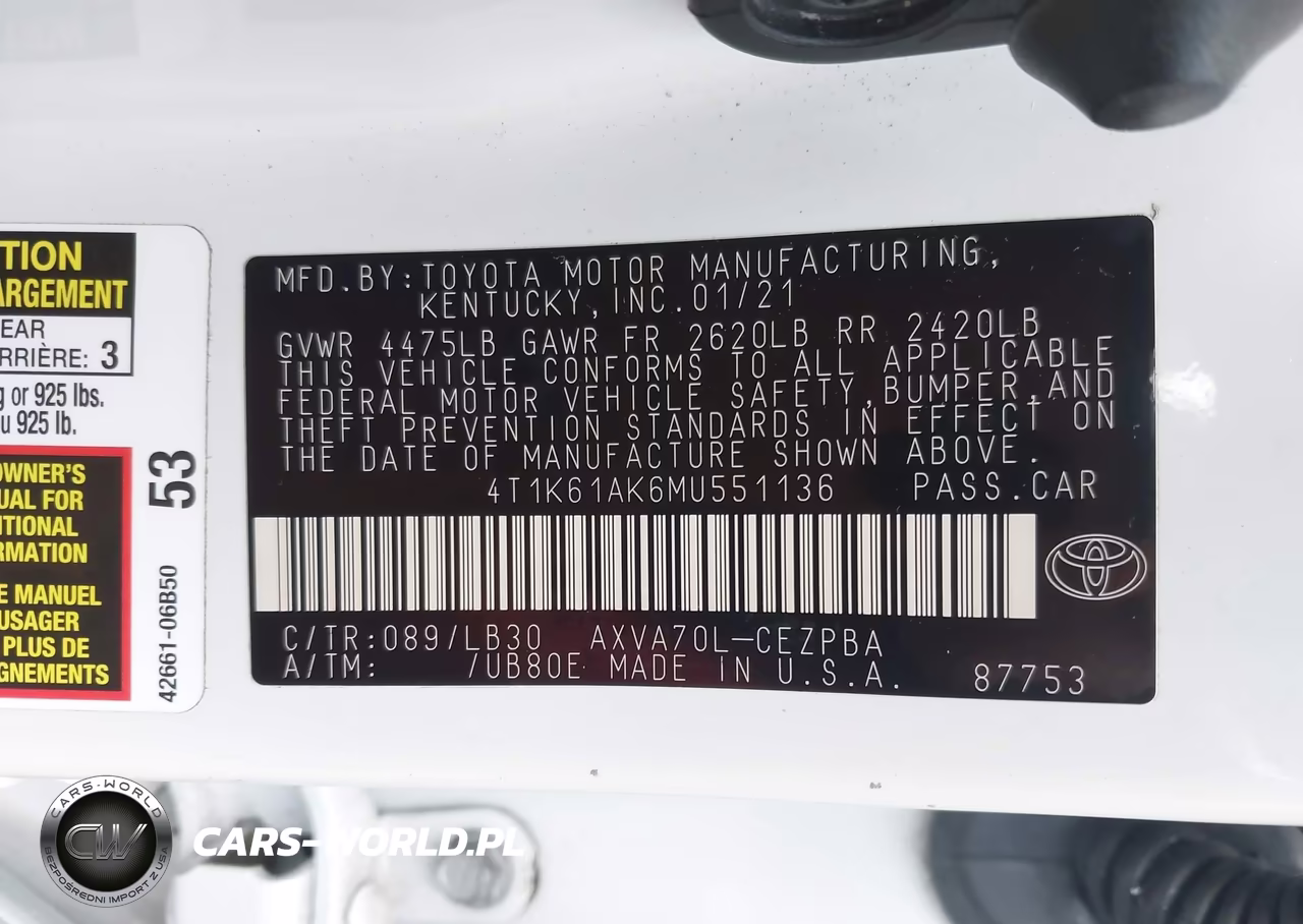 2021 Toyota Camry Xse VIN:4T1K61AK6MU551136 - 9