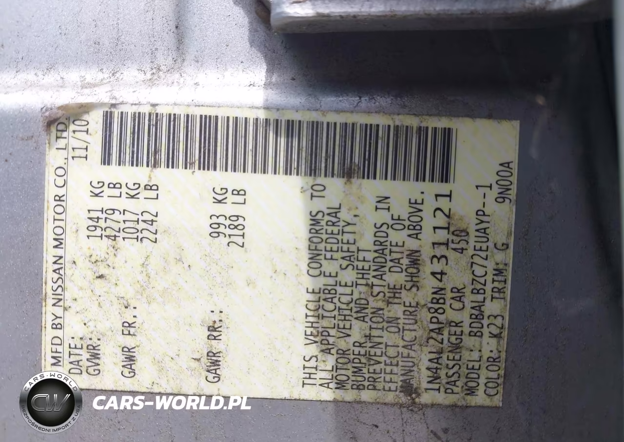 2011 Nissan Altima 2.5 S VIN:1N4AL2AP8BN431121 - 9