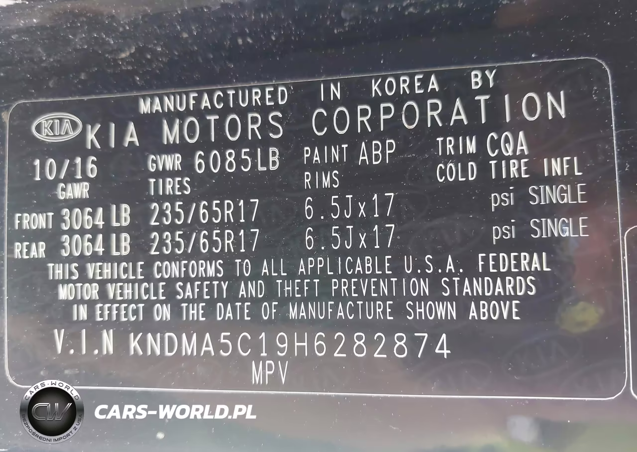 2017 Kia Sedona L VIN:KNDMA5C19H6282874 - 9