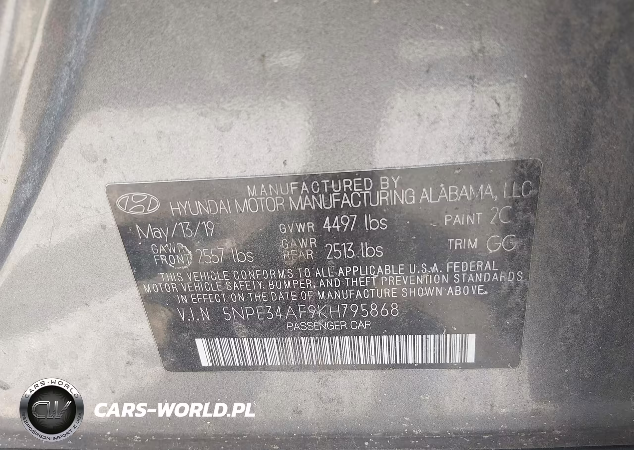 2019 Hyundai Sonata Sel VIN:5NPE34AF9KH795868 - 9