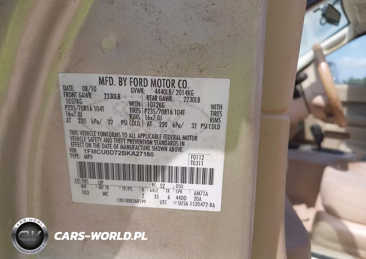 2011 Ford Escape Xlt VIN:1FMCU0D72BKA27180 - 9