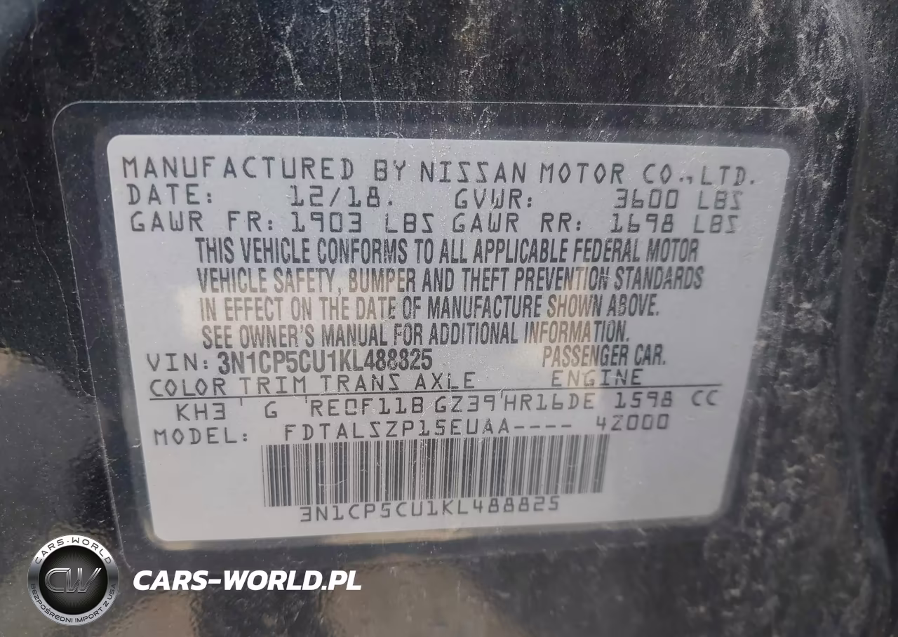 2019 Nissan Kicks Sv VIN:3N1CP5CU1KL488825 - 9