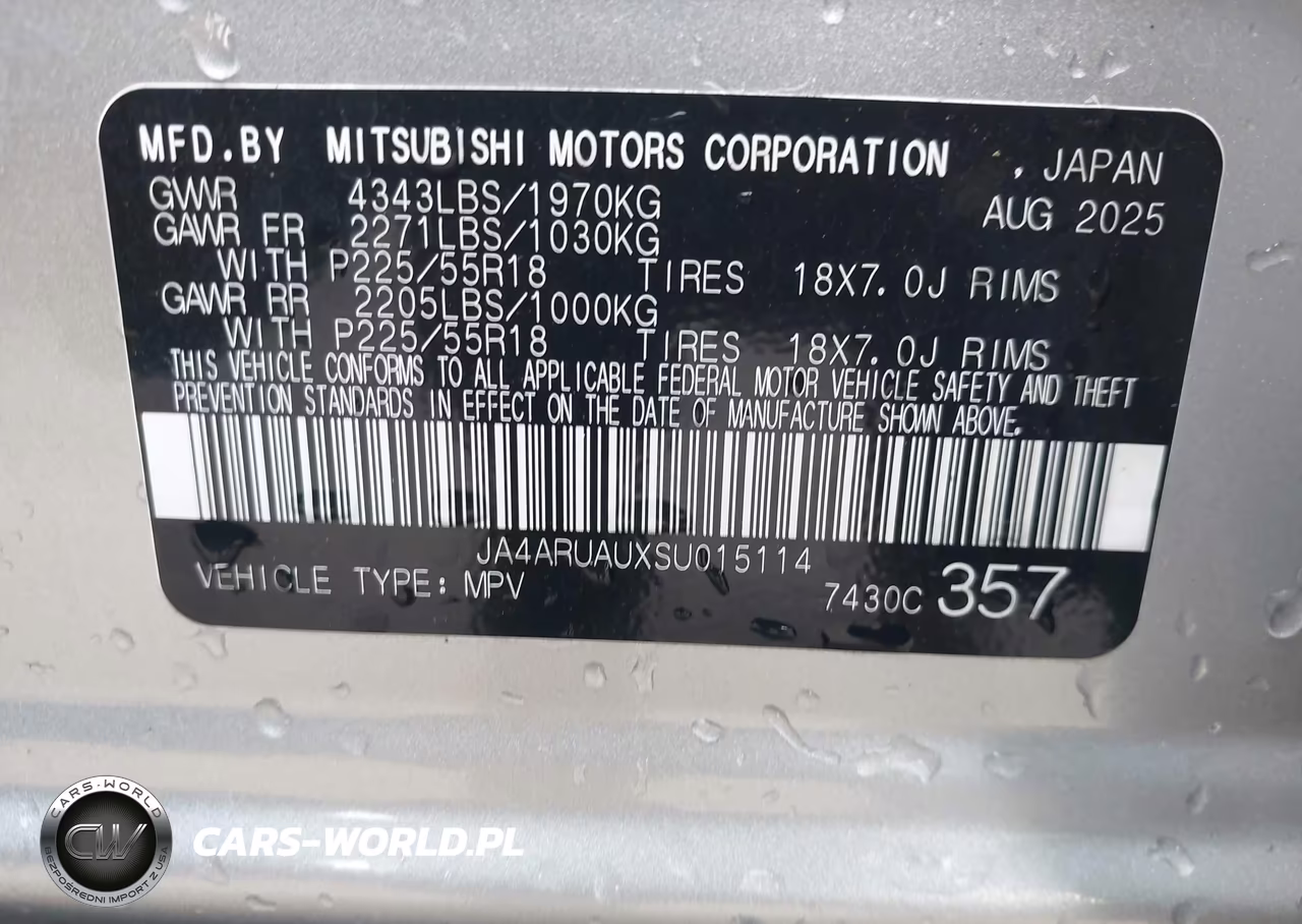 2025 Mitsubishi Outlander Sport VIN:JA4ARUAUXSU015114 - 9