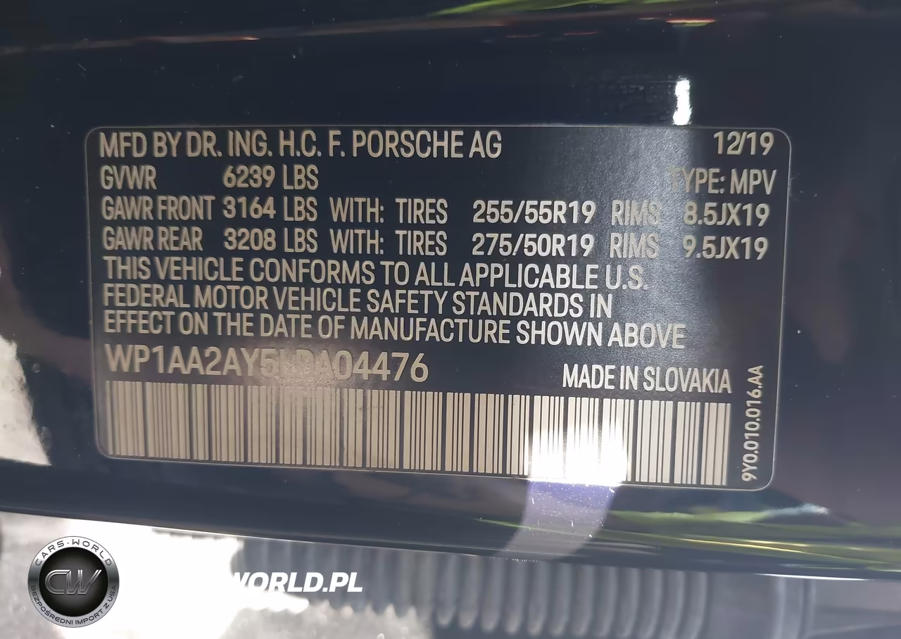 2020 Porsche Cayenne VIN:WP1AA2AY5LDA04476 - 9