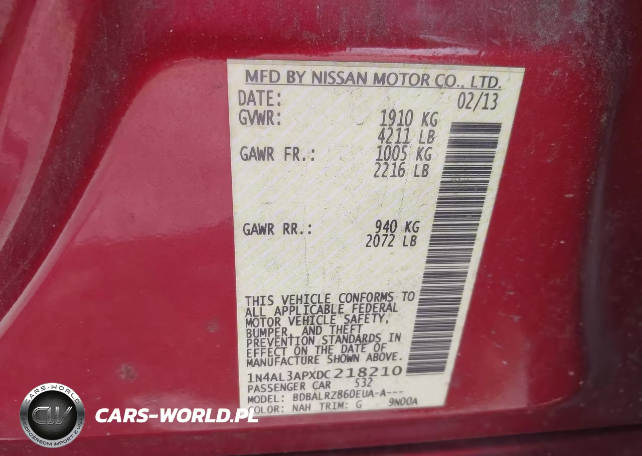 2013 Nissan Altima 2.5 S VIN:1N4AL3APXDC218210 - 9