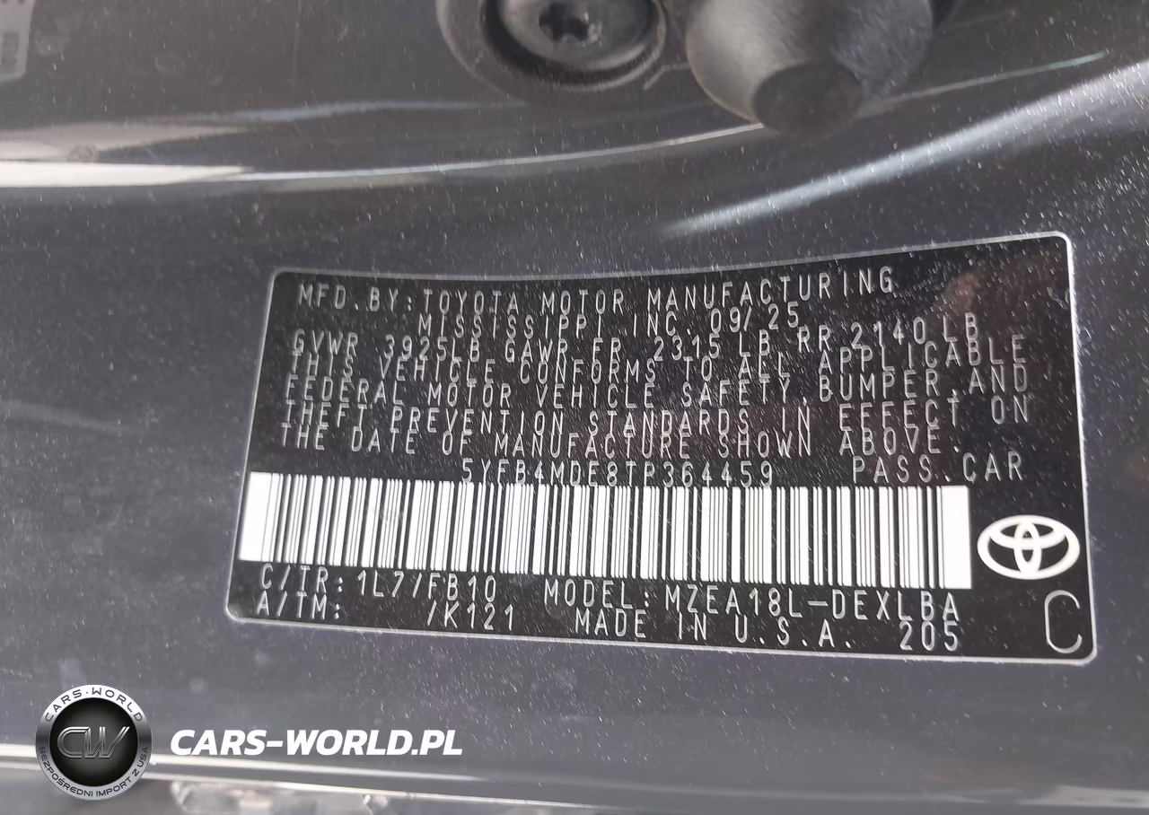 2026 Toyota Corolla Le VIN:5YFB4MDE8TP364459 - 9