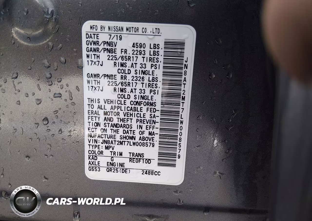2020 Nissan Rogue S Fwd VIN:JN8AT2MT7LW008579 - 9