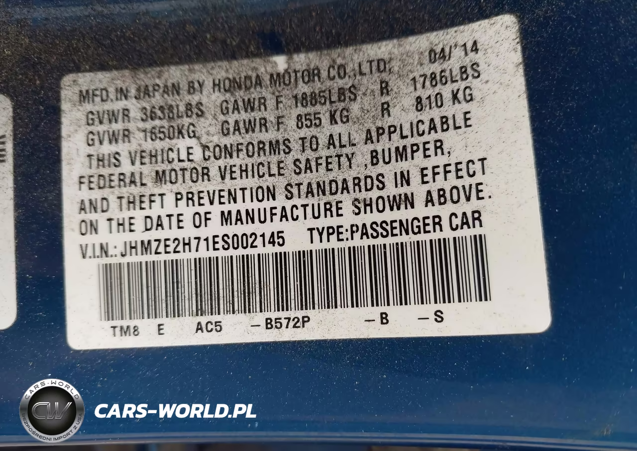 2014 Honda Insight Ex VIN:JHMZE2H71ES002145 - 9