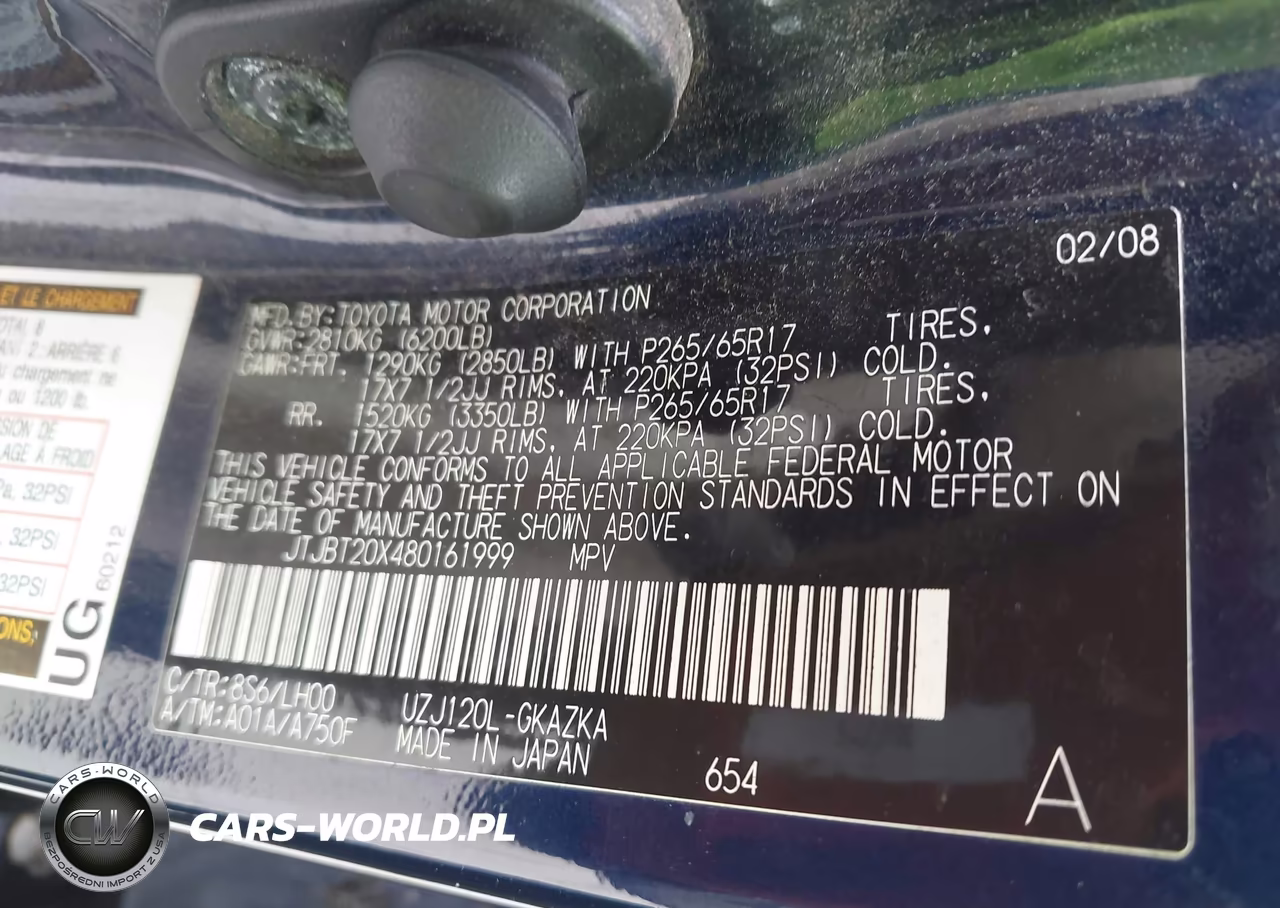 2008 Lexus Gx 470 VIN:JTJBT20X480161999 - 9