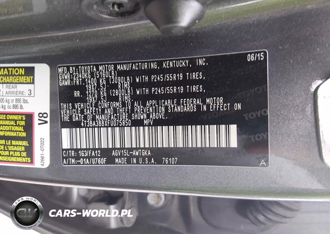 2015 Toyota Venza Le VIN:4T3BA3BBXFU075850 - 9
