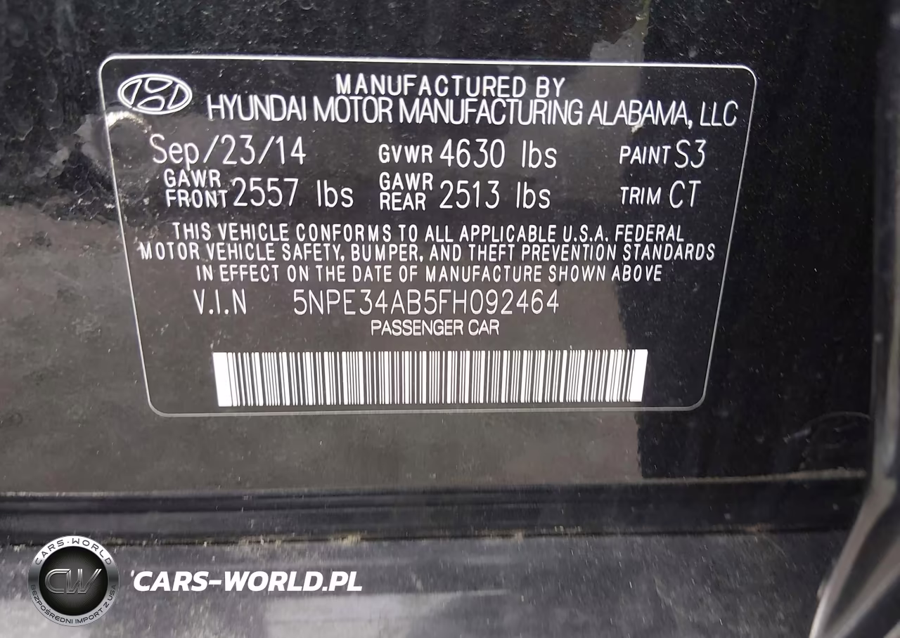 2015 Hyundai Sonata Sport 2.0T VIN:5NPE34AB5FH092464 - 9