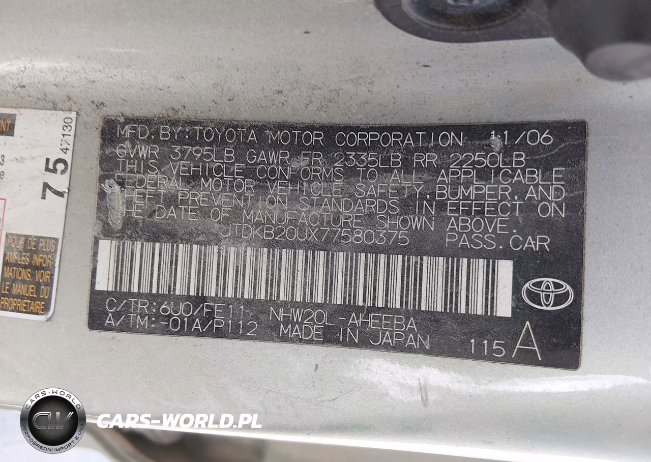 2007 Toyota Prius VIN:JTDKB20UX77580375 - 9