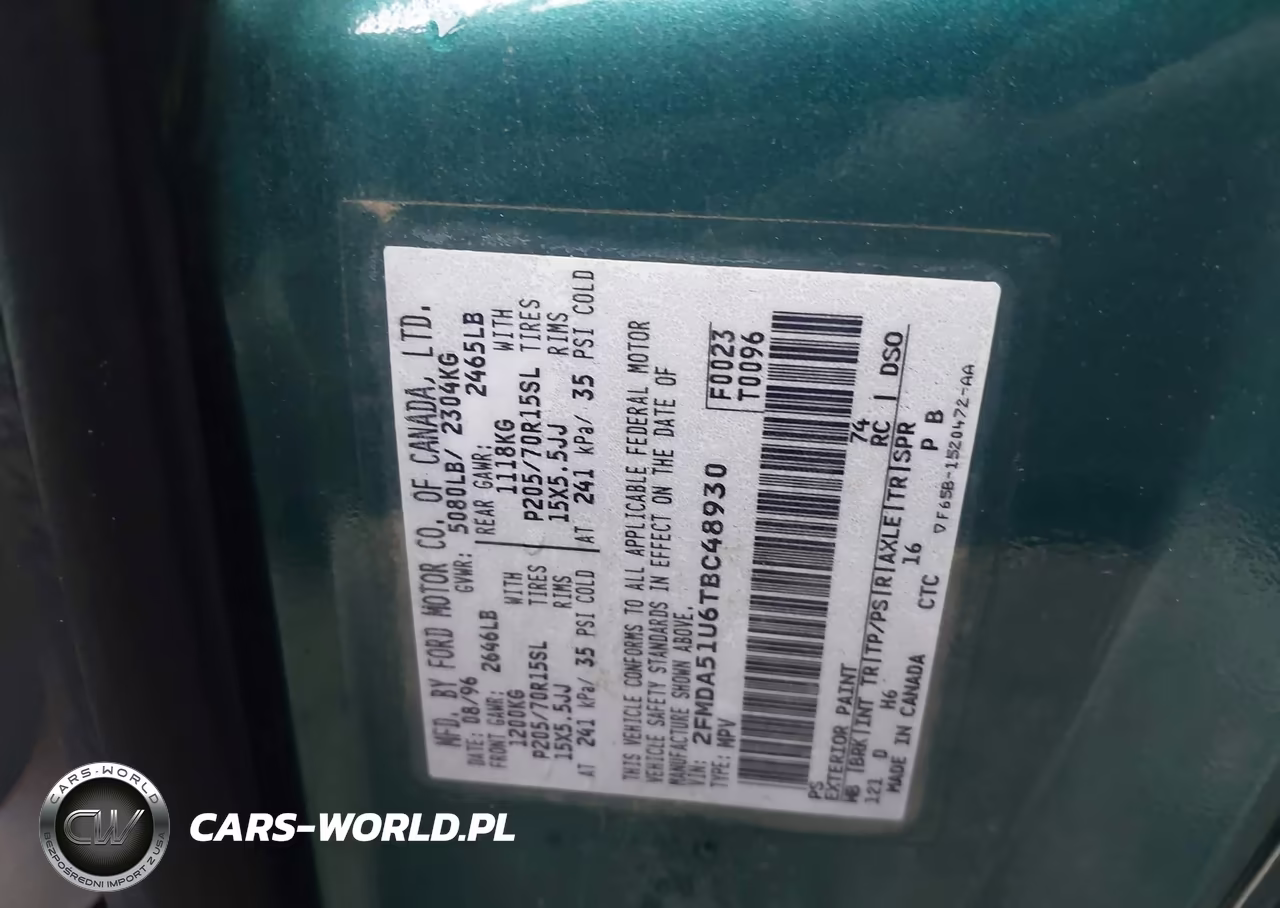 1996 Ford Windstar Wagon VIN:2FMDA51U6TBC48930 - 9