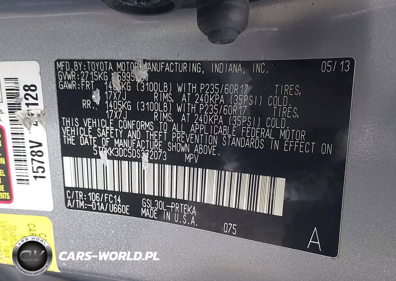2013 Toyota Sienna Le V6 8 Passenger VIN:5TDKK3DC5DS372073 - 9