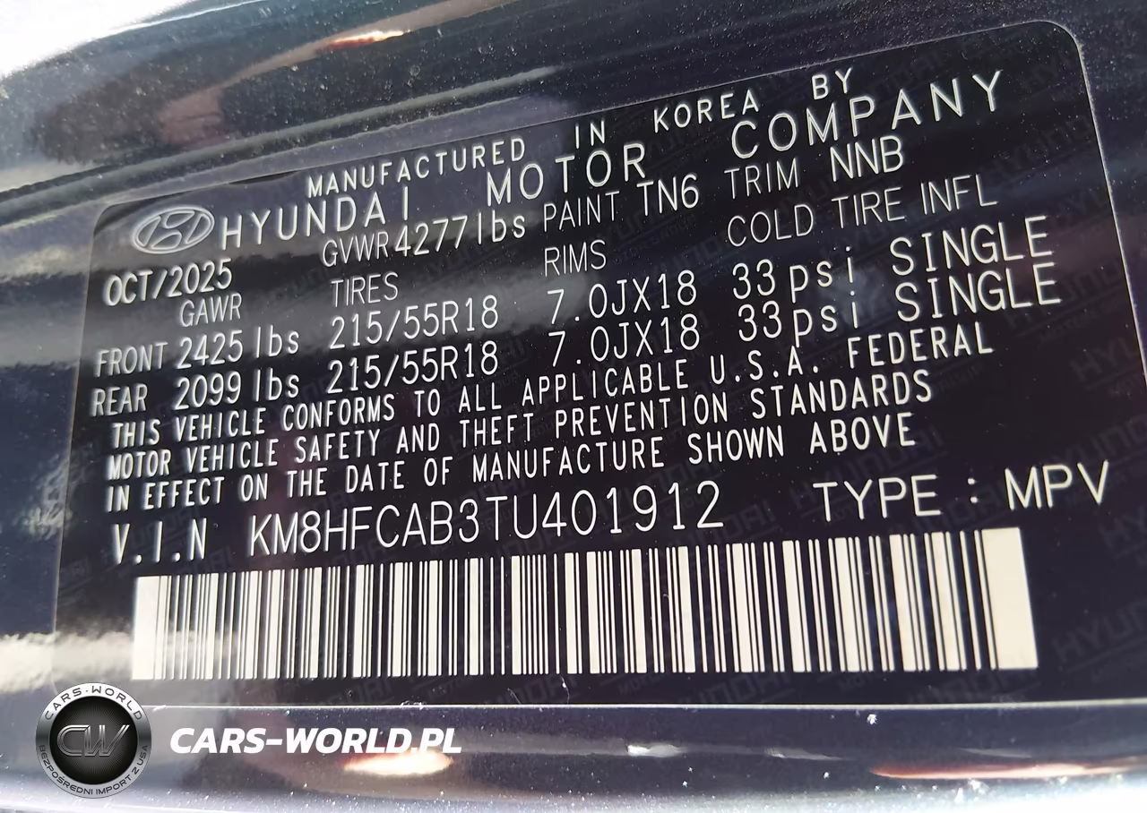 2026 Hyundai Kona Sel Sport VIN:KM8HFCAB3TU401912 - 9