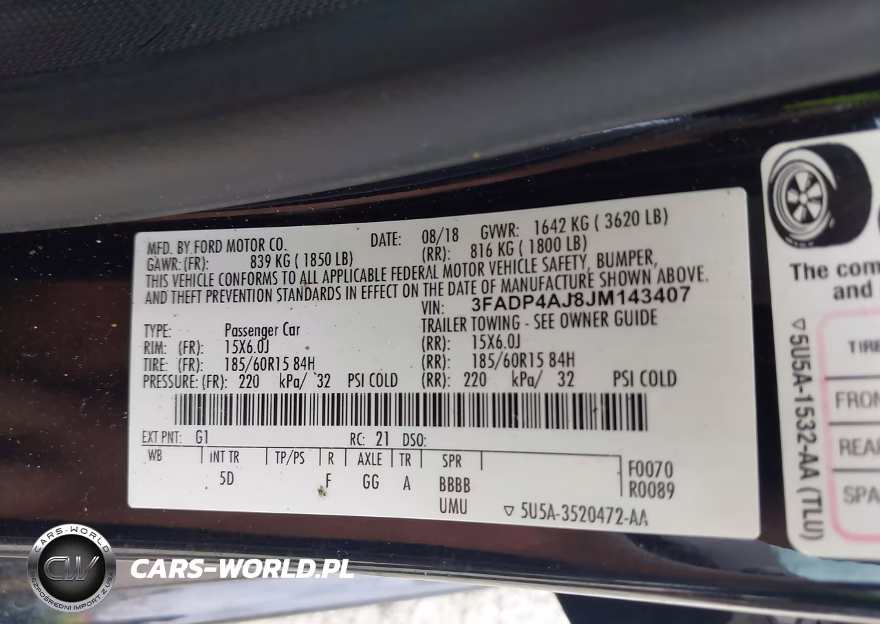 2018 Ford Fiesta S VIN:3FADP4AJ8JM143407 - 9