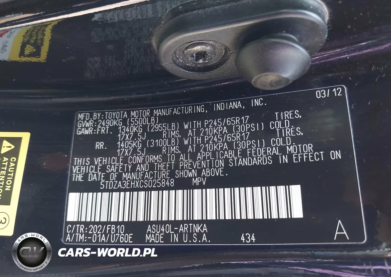 2012 Toyota Highlander VIN:5TDZA3EHXCS025848 - 9