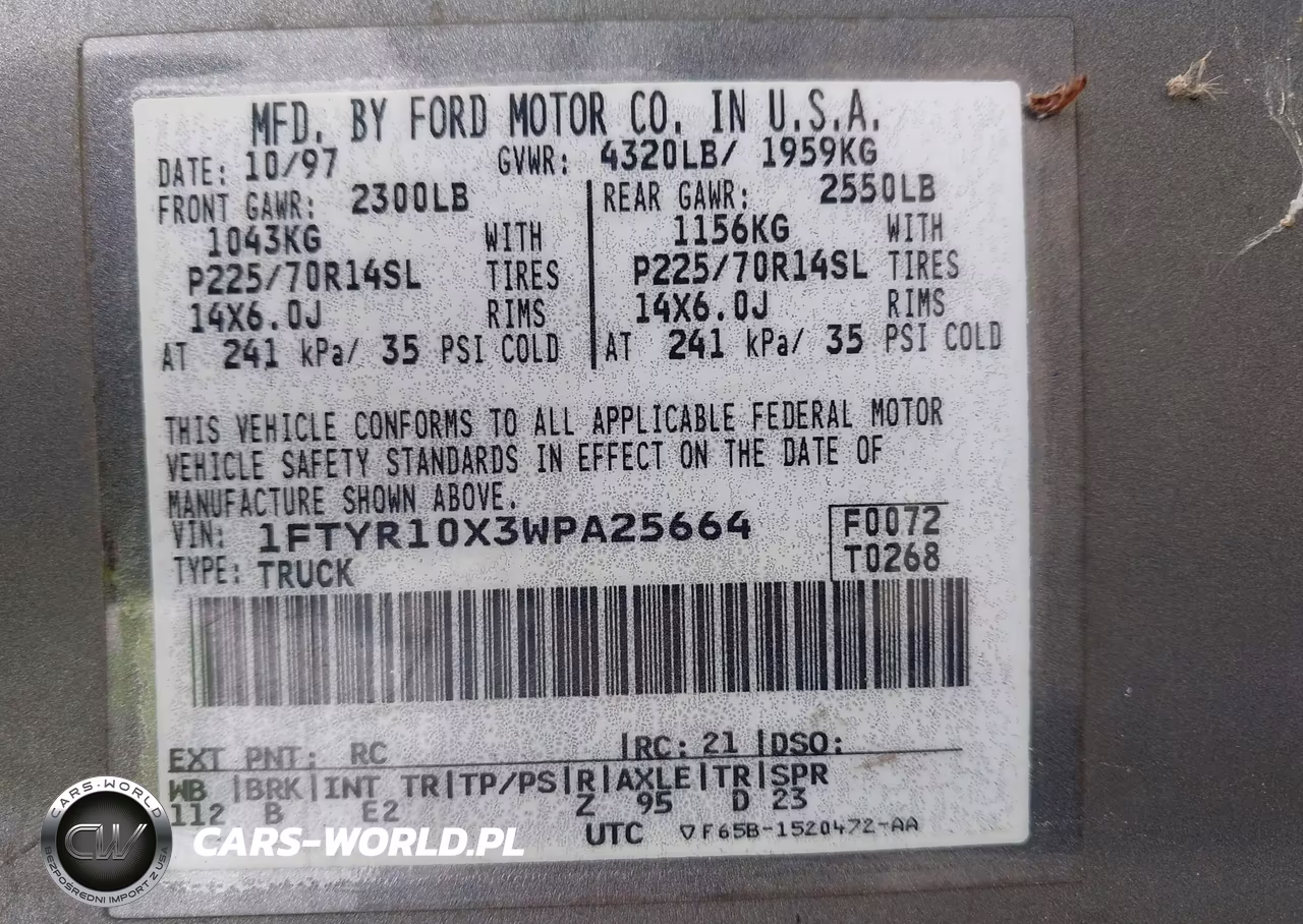 1998 Ford Ranger Splash-Xl-Xlt VIN:1FTYR10X3WPA25664 - 9