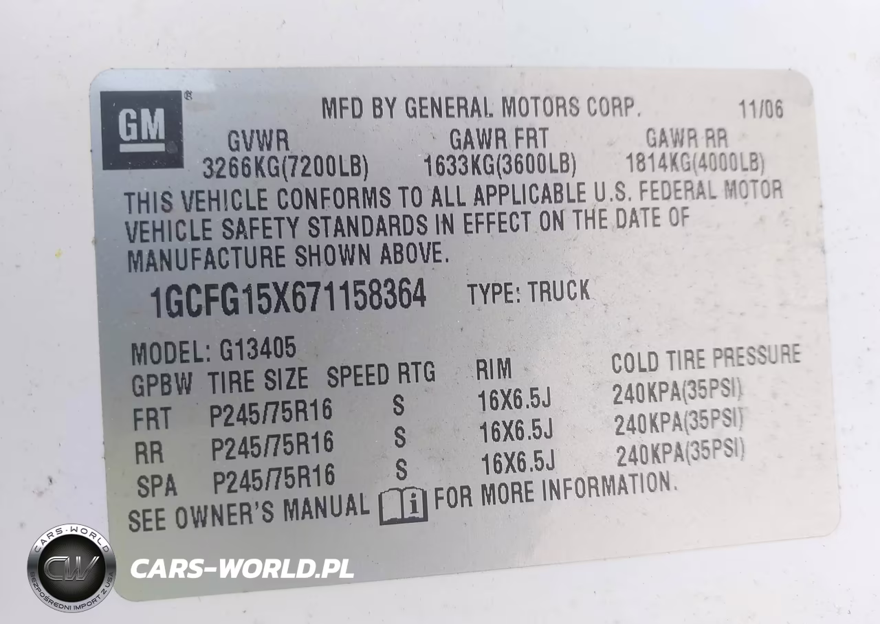 2007 Chevrolet Express Work Van VIN:1GCFG15X671158364 - 9