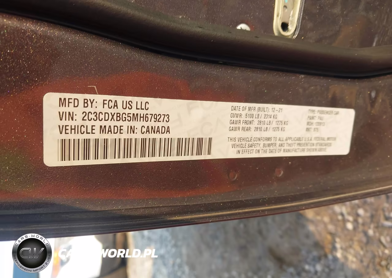 2021 Dodge Charger Sxt Rwd VIN:2C3CDXBG5MH679273 - 9