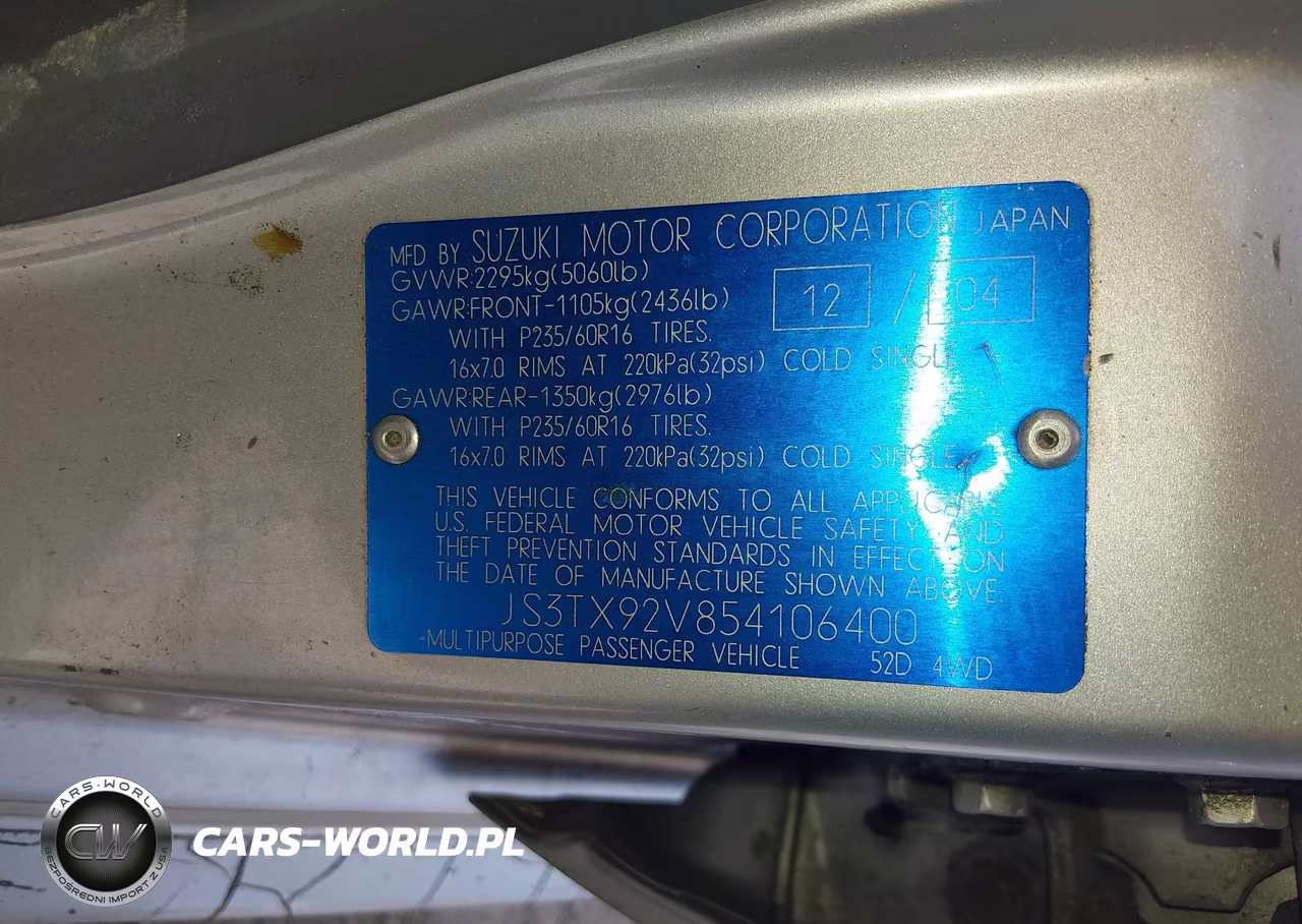 2005 Suzuki Xl-7 Ex-Lx VIN:JS3TX92V854106400 - 9