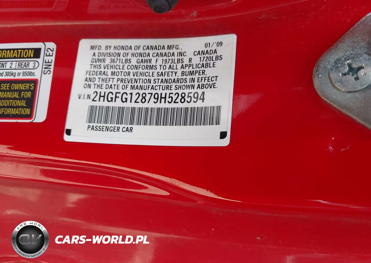2009 Honda Civic Ex VIN:2HGFG12879H528594 - 9