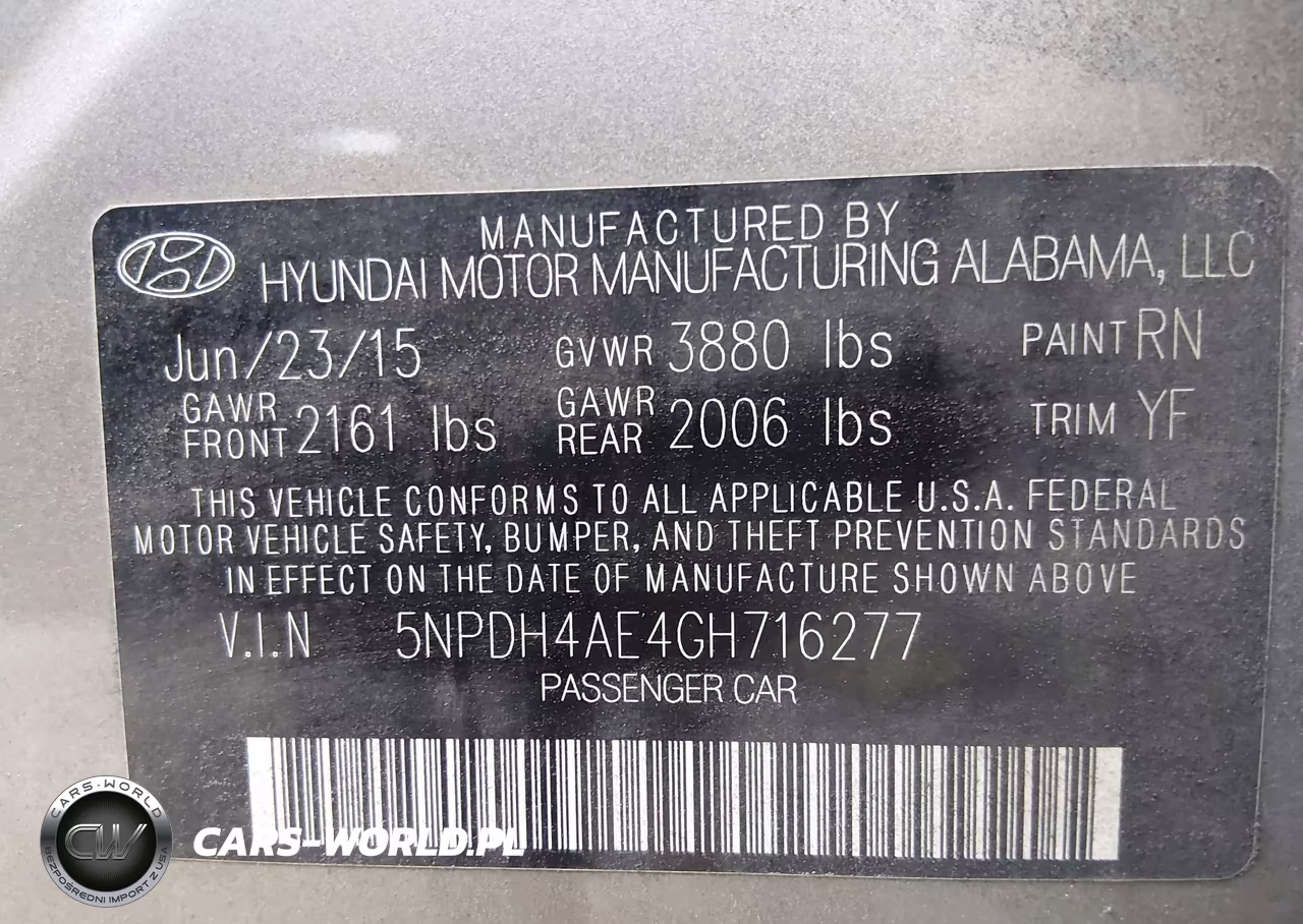 2016 Hyundai Elantra Se VIN:5NPDH4AE4GH716277 - 9